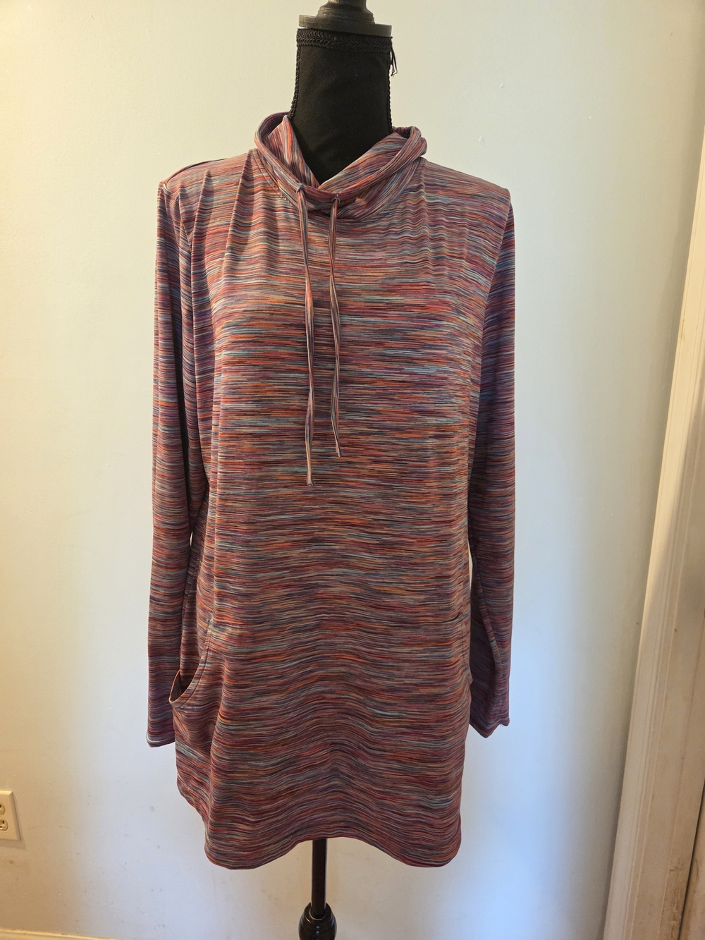 Merrell Multicolor Striped Cowl Neck Tunic
